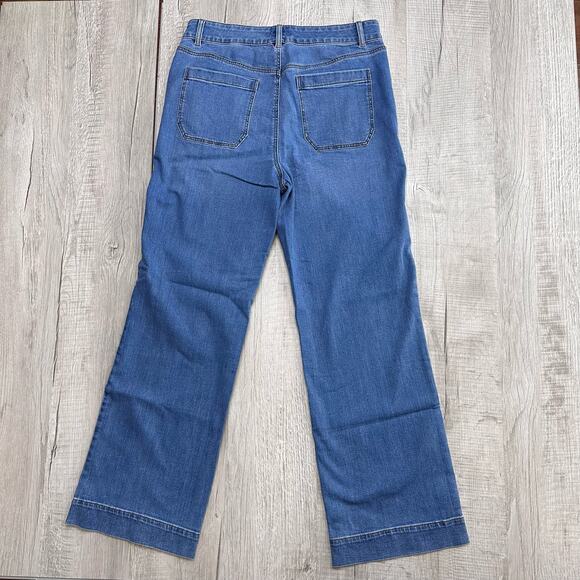 Talbots Jeans Wide Leg Medium Wash Denim WMNS 12 High Rise Classic Casual - Picture 7 of 7
